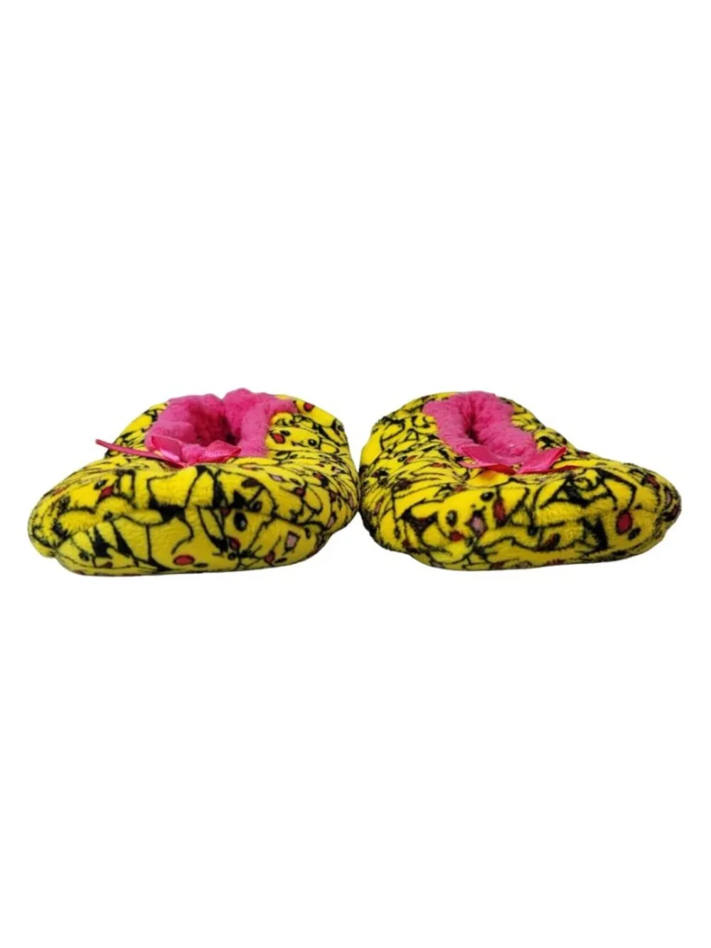 Nintendo Pokemon Pikachu Grippers Slippers Yellow Booties Faux Shearling READ